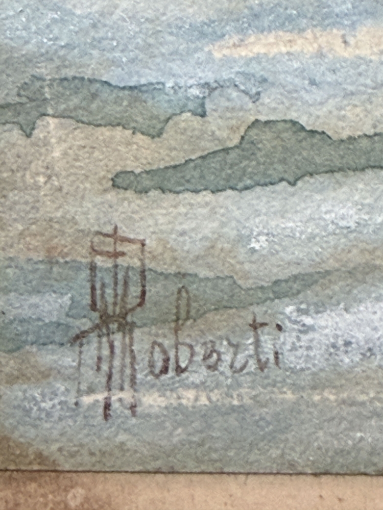 Aurelio Roberti, Italia, acuarela, siglo XIX