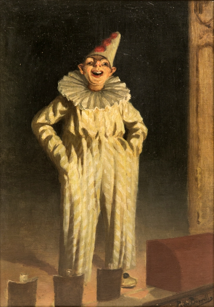 Pere Borrell del Caso, \"Pierrot\", óleo sobre lienzo, siglo XIX