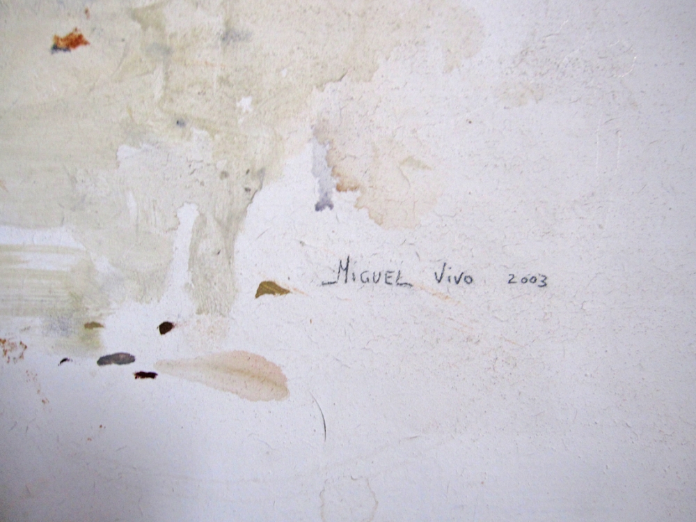 Miguel Vivo, pintura realista, bodegón con dulces, donuts, 2002