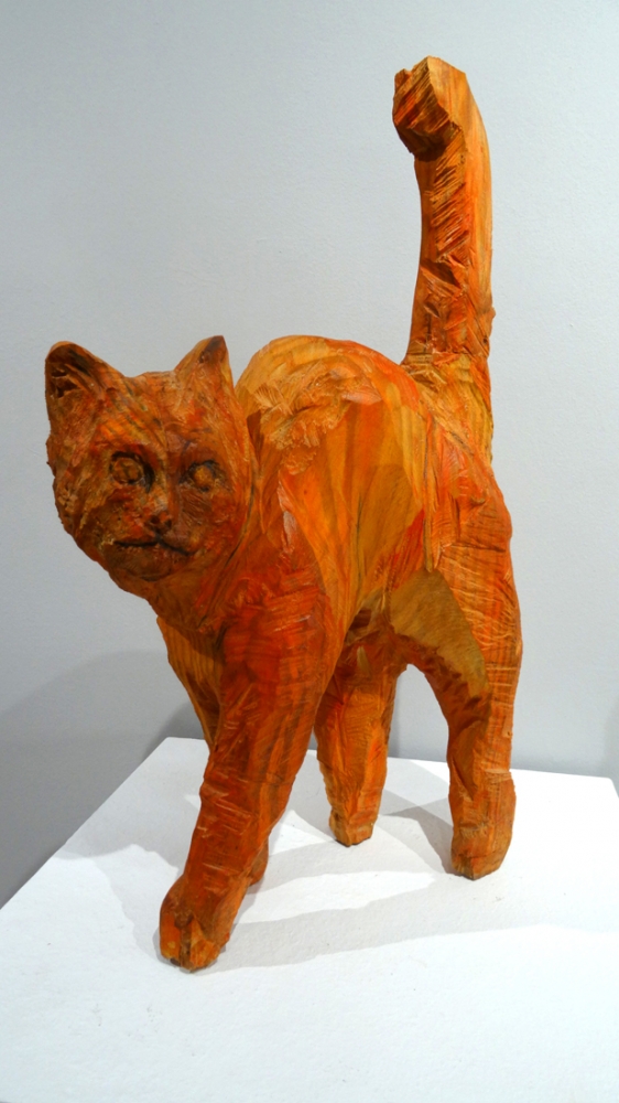 Joan Priego, escultura contemporánea, gato rojo, 2021