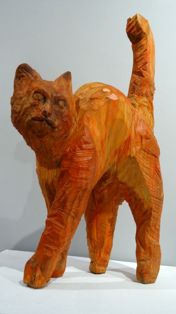 Joan Priego, escultura contemporánea, gato rojo, 2021