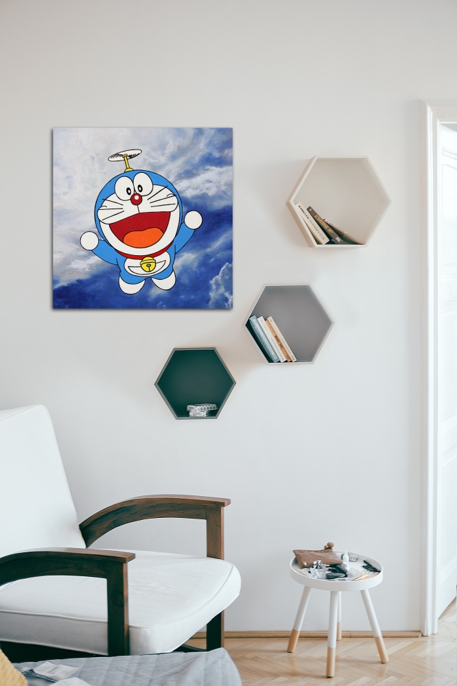 Jorge Pérez Parada, pintura pop urbana, Doraemon, 2022