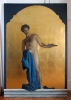 Jesús Herrera, pintura contemporánea, pan de oro, desnudo clásico, 2002