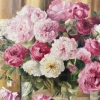 “Bodegón de rosas y jarrón”, Solange Devienne, Francia, siglo XX