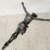 Figura de pared de gran tamaño de Jesucristo de estaño, 1880 - 1900