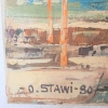 Cuadro al óleo con vistas a Marsella de Otto Stawi, 1980