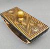 Tintero de la época victoriana con marquetería Boulle en madera ebonizada y latón, 1840 - 1900
