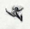 Jon Ander del Arco, pintura contemporánea, personaje saltando, 2004