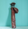 Conjunto antiguo de golf Hickory con bolsa de cuero, ca. 1900