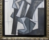 Miguel Ángel Campano, pintura abstracta, formas geométricas grises, 1990