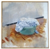 Ricardo González, pintura realista, bodegón caldero con ropa, 2000