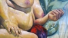 Pablo Schugurensky, pintura figurativa, desnudo de mujer sobre sofá
