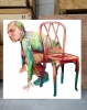Samuel Salcedo, pintura contemporánea expresionista, hombre escondido, 2003