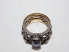Anillo de plata, oro, diamantes y zafiros