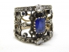 Anillo de plata, oro, diamantes y zafiros