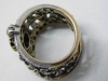 Anillo de plata, oro, diamantes y zafiros