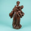 San Antonio de Padua con el Niño en nogal tallado, siglo XVIII