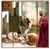 Jesús Herrera Martínez, pintura contemporánea, escena bíblica, pan de oro,  2005
