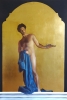 Jesús Herrera, pintura contemporánea, pan de oro, desnudo clásico, 2002
