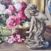 “Bodegón de rosas y jarrón”, Solange Devienne, Francia, siglo XX
