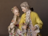 Meissen, pareja galante rococó, August Ringler, porcelana policromada, ca. 1890