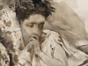 Pedro Sáenz Sáenz, Málaga, grisalla sobre cartón, Madrid 1898, alegoría de España