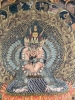 Antigua Thangka Tibetana Bhavachakra, rueda de la vida, Yama y Samsara, Tibet, 1920 aprox.