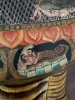 Antigua Thangka Tibetana Bhavachakra, rueda de la vida, Yama y Samsara, Tibet, 1920 aprox.
