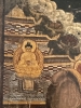 Antigua Thangka Tibetana Bhavachakra, rueda de la vida, Yama y Samsara, Tibet, 1920 aprox.