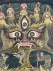 Antigua Thangka Tibetana Bhavachakra, rueda de la vida, Yama y Samsara, Tibet, 1920 aprox.