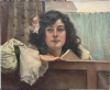 Pedro Sáenz Sáenz, Málaga, óleo sobre lienzo, retrato femenino