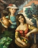 ”Muchachas con Cesto de Frutas y Cántaro”, José Buigas Sans (1903-1989), años 60-70 del siglo XX