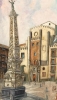“Piazza S.Domenico Maggiore a Napoli”, Luciano Valeriani (1932-2007), 1991