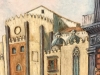 “Piazza S.Domenico Maggiore a Napoli”, Luciano Valeriani (1932-2007), 1991
