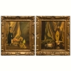 \"Bodegón con Champagne, Copa y Frutas\" y \"Bodegón con Licor Perelló, Cigarrillos y Cenicero\", Ramon Lluís Monllaó (1928–2013), mediados del siglo XX