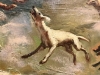 “Perros persiguiendo a un ciervo“, Enric Trapero Ballestero, años 60-70 del siglo XX
