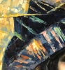 \"Retrato Femenino con Tocado Geométrico\", escuela europea, años 70-80 del siglo XX