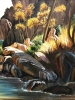 ”Paisaje Rocoso con Río en Otoño”, Matilde Alba Minondo (Granada), años 80-90 del siglo XX