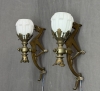 Pareja de apliques de bronce con motivos de dragones y tulipas art déco
