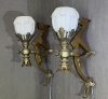Pareja de apliques de bronce con motivos de dragones y tulipas art déco