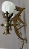 Pareja de apliques de bronce con motivos de dragones y tulipas art déco