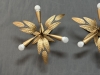 Tres lámparas de techo con motivos florales, hierro, España, ca.1950