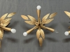 Tres lámparas de techo con motivos florales, hierro, España, ca.1950