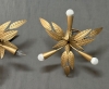 Tres lámparas de techo con motivos florales, hierro, España, ca.1950