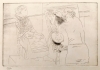 Pablo Picasso, Peintre chauve devant son Chevalet, punta seca, 1927, firma apostillada