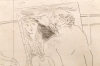 Pablo Picasso, Peintre chauve devant son Chevalet, punta seca, 1927, firma apostillada
