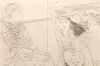 Pablo Picasso, Peintre chauve devant son Chevalet, punta seca, 1927, firma apostillada