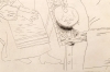 Pablo Picasso, Peintre chauve devant son Chevalet, punta seca, 1927, firma apostillada