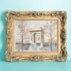 Pintura vintage del Arco del Triunfo de París, firmada Rigaud, hacia 1960