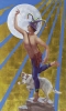 Manuel Terán, pintura con pan de oro, escena surrealista, 2003